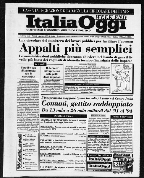 Italia oggi : quotidiano di economia finanza e politica